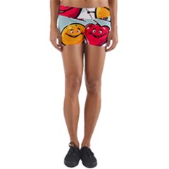 Dancing Fruit Apple Organic Fruit Yoga Shorts by Simbadda