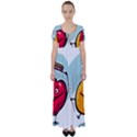 Dancing Fruit Apple Organic Fruit High Waist Short Sleeve Maxi Dress View1