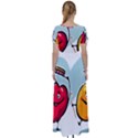 Dancing Fruit Apple Organic Fruit High Waist Short Sleeve Maxi Dress View2