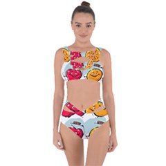 Dancing Fruit Apple Organic Fruit Bandaged Up Bikini Set 