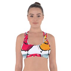 Dancing Fruit Apple Organic Fruit Cross Back Sports Bra by Simbadda