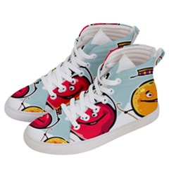 Dancing Fruit Apple Organic Fruit Women s Hi-top Skate Sneakers by Simbadda