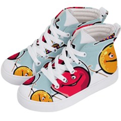 Dancing Fruit Apple Organic Fruit Kid s Hi-top Skate Sneakers by Simbadda