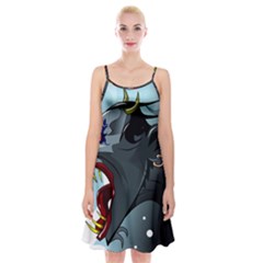 Demon Devil Evil Monster Alien Spaghetti Strap Velvet Dress by Simbadda