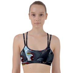 Demon Devil Evil Monster Alien Line Them Up Sports Bra by Simbadda