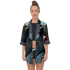 Demon Devil Evil Monster Alien Open Front Chiffon Kimono by Simbadda