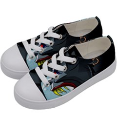 Demon Devil Evil Monster Alien Kids  Low Top Canvas Sneakers by Simbadda