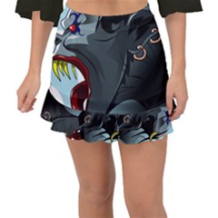 Demon Devil Evil Monster Alien Fishtail Mini Chiffon Skirt