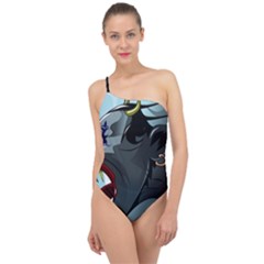 Demon Devil Evil Monster Alien Classic One Shoulder Swimsuit