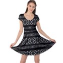 Futuristic Geometric Stripes Pattern Cap Sleeve Dress View1