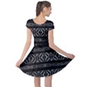 Futuristic Geometric Stripes Pattern Cap Sleeve Dress View2