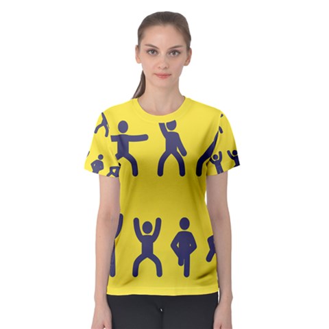 Gymnast Stick Man Man Stick Women s Sport Mesh Tee by Simbadda