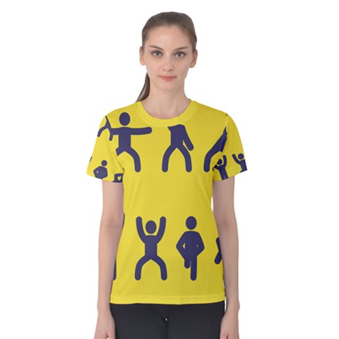 Gymnast Stick Man Man Stick Women s Cotton Tee by Simbadda