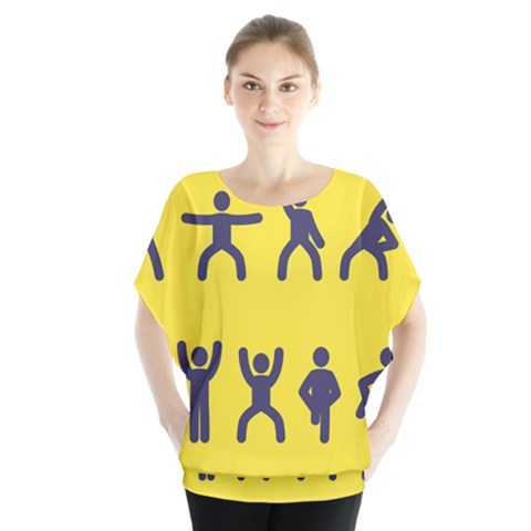 Gymnast Stick Man Man Stick Blouse by Simbadda