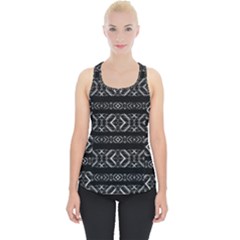 Futuristic Geometric Stripes Pattern Piece Up Tank Top by dflcprints