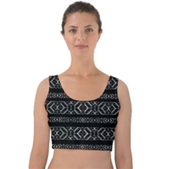 Futuristic Geometric Stripes Pattern Velvet Crop Top by dflcprints