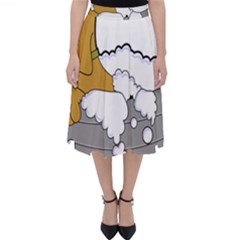 Dog Bath Grooming Folding Skater Skirt by Simbadda