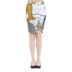 Dog Bath Grooming Midi Wrap Pencil Skirt by Simbadda