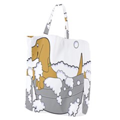 Dog Bath Grooming Giant Grocery Zipper Tote by Simbadda