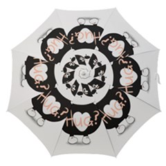 Panda Hug Sorry Cute Cute Bear Straight Umbrellas by Simbadda