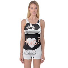 Panda Hug Sorry Cute Cute Bear One Piece Boyleg Swimsuit by Simbadda