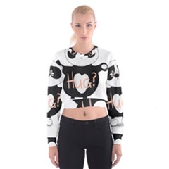 Panda Hug Sorry Cute Cute Bear Cropped Sweatshirt