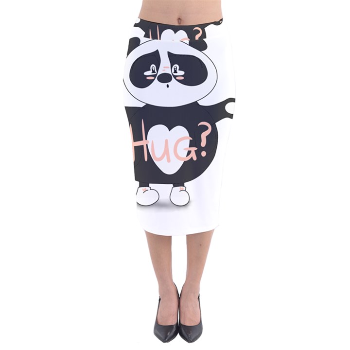 Panda Hug Sorry Cute Cute Bear Velvet Midi Pencil Skirt