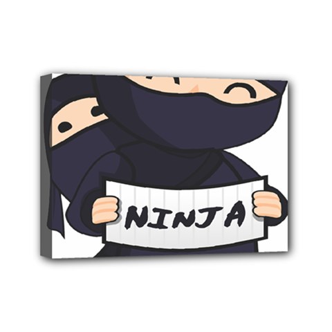 Ninja Baby Parent Cartoon Japan Mini Canvas 7  X 5  by Simbadda