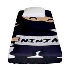 Ninja Baby Parent Cartoon Japan Fitted Sheet (single Size) by Simbadda