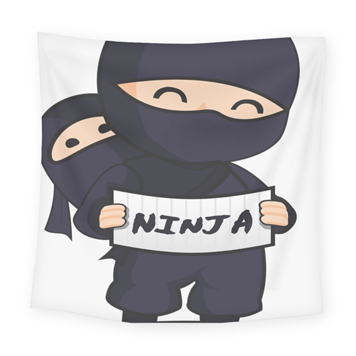 Ninja Baby Parent Cartoon Japan Square Tapestry (Large)