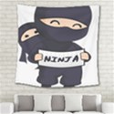 Ninja Baby Parent Cartoon Japan Square Tapestry (Large) View2