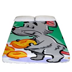 Mouse Cheese Tail Rat Hole Fitted Sheet (california King Size) by Simbadda