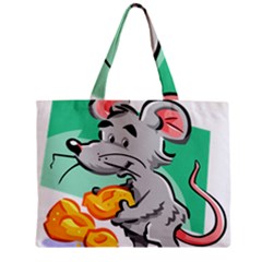 Mouse Cheese Tail Rat Hole Zipper Mini Tote Bag by Simbadda