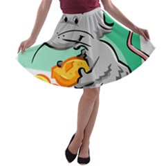 Mouse Cheese Tail Rat Hole A-line Skater Skirt by Simbadda