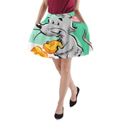 Mouse Cheese Tail Rat Hole A-line Pocket Skirt by Simbadda