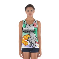 Mouse Cheese Tail Rat Hole Sport Tank Top  by Simbadda