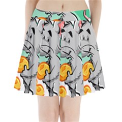 Mouse Cheese Tail Rat Hole Pleated Mini Skirt by Simbadda