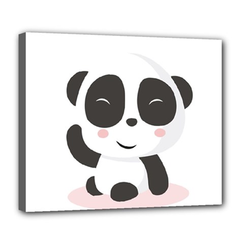 Panda Bear Funny Cute Deluxe Canvas 24  X 20   by Simbadda