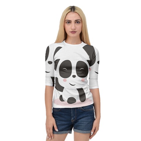 Panda Bear Funny Cute Quarter Sleeve Raglan Tee by Simbadda