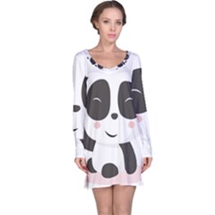 Panda Bear Funny Cute Long Sleeve Nightdress by Simbadda