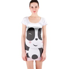 Panda Bear Funny Cute Short Sleeve Bodycon Dress by Simbadda