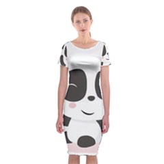 Panda Bear Funny Cute Classic Short Sleeve Midi Dress by Simbadda