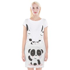 Panda Bear Funny Cute Braces Suspender Skirt by Simbadda