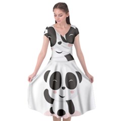 Panda Bear Funny Cute Cap Sleeve Wrap Front Dress by Simbadda