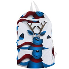 Reindeer Dancing Blue Christmas Foldable Lightweight Backpack