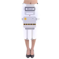 Robot Technology Robotic Animation Velvet Midi Pencil Skirt by Simbadda