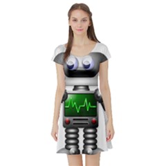 Robot Short Sleeve Skater Dress by Simbadda