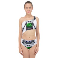 Robot Spliced Up Two Piece Swimsuit