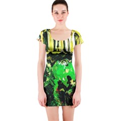 Old Tree And House With An Arch 6 Short Sleeve Bodycon Dress by bestdesignintheworld