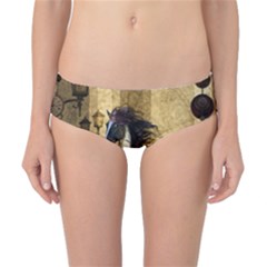 Awesome Steampunk Horse, Clocks And Gears In Golden Colors Classic Bikini Bottoms by FantasyWorld7